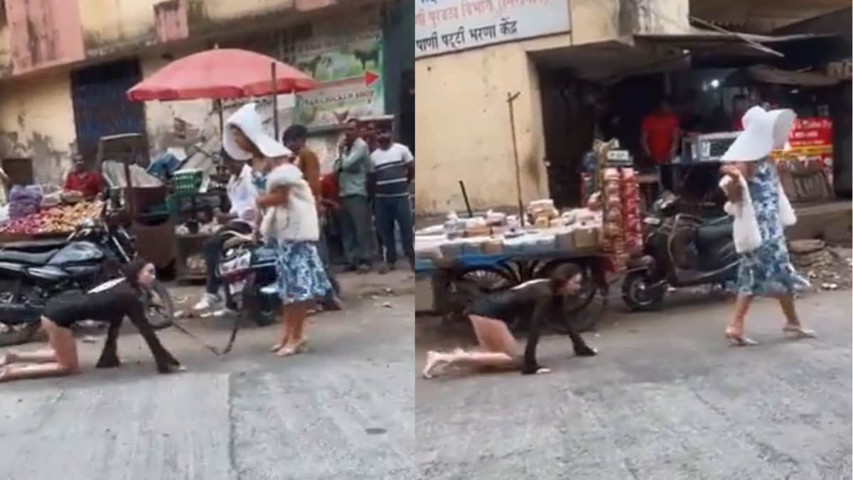 Video Of One Woman Walking Another On Leash In Mumbai.png