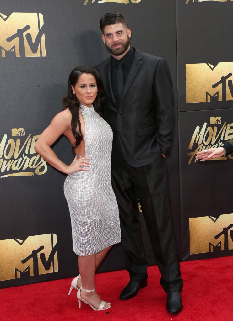 Jenelle Evans and David Eason attend the 2016 MTV Movie Awards at Warner Bros. Studios on April 9, 2016 in Burbank, California. 