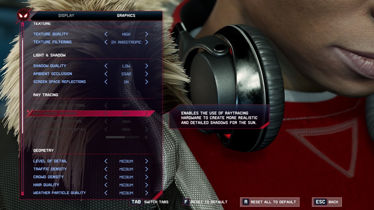spiderman miles morales pc graphics settings spiderman miles morales pc graphics settings
