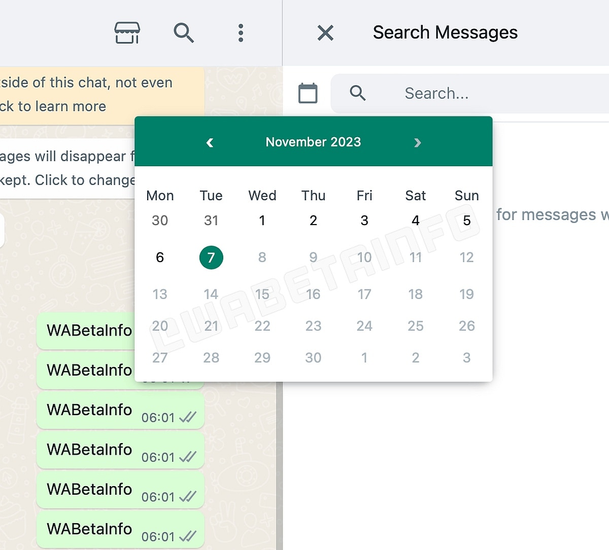 whatsapp web search by date feature wabetainfo whatsapp